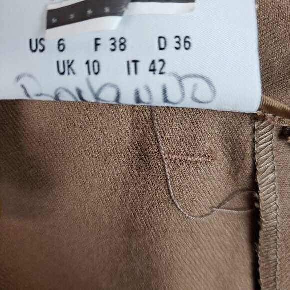 Akris Punto Dress Pants Mocha Brown Wool High Rise Tapered Leg Womens Size 6 - Picture 8 of 9